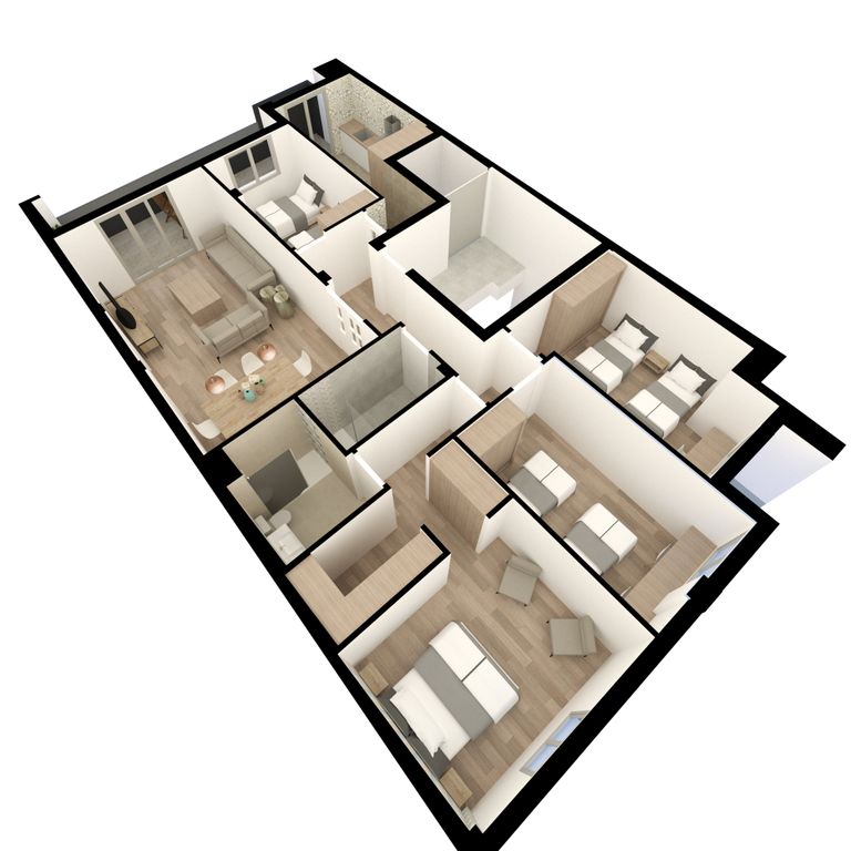 Plano de apartamento moderno y amplio